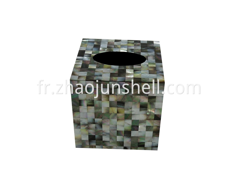 black mother of pearl tissue box